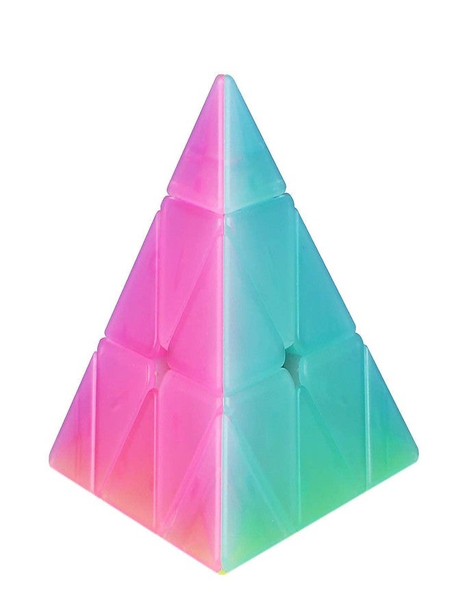 SHUYUE Jelly Windmill Speed Cube Pyramid Speed Cube Triangle Speed Cube 3x3x3 Stickerless Vivid Color Magic Cube Sturdy and Smooth Cube Puzzle Toys (Pyramid Speed Cube) - Image 1